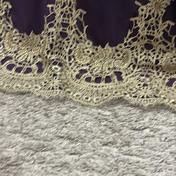 Regal Purple Gown with Gold Detailing - Picture 14 of 14